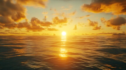 A majestic sunset over hills with vivid colors.

