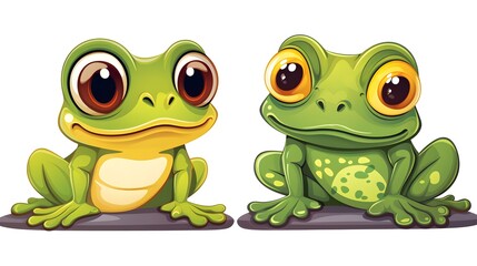 Obraz premium Cartoon Burping Frog Sticker for Fun and Whimsical Designs in Vector Format