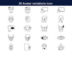 full editable avatar variation icon set 