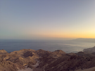 Sunset view on the canoyn and coast of Ash Shuwamiyah in Southern Oman