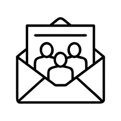 Find email marketing campaign invitation group subscribers list contact newsletter icon vector
