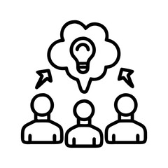 Brainstorming session team collaboration idea generation creative thinking innovation lightbulb icon