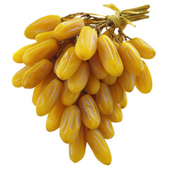 Yellow dates clustered isolated on PNG transparent background, cut out