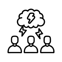 Stormy weather affecting people concept illustration for weather forecast and natural disaster, vector