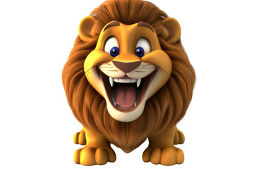 Cartoon lion smiling (1) isolated on PNG transparent background, cut out