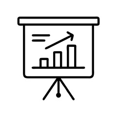 Presentation board with growth chart for business strategy and financial performance analysis