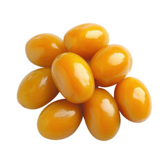 Pile of yellow fruits isolated on PNG transparent background, cut out