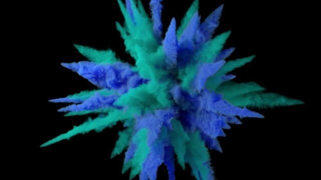 Blue/green smoke explosion - 60fps