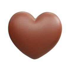 3D chocolate heart vector shape. 