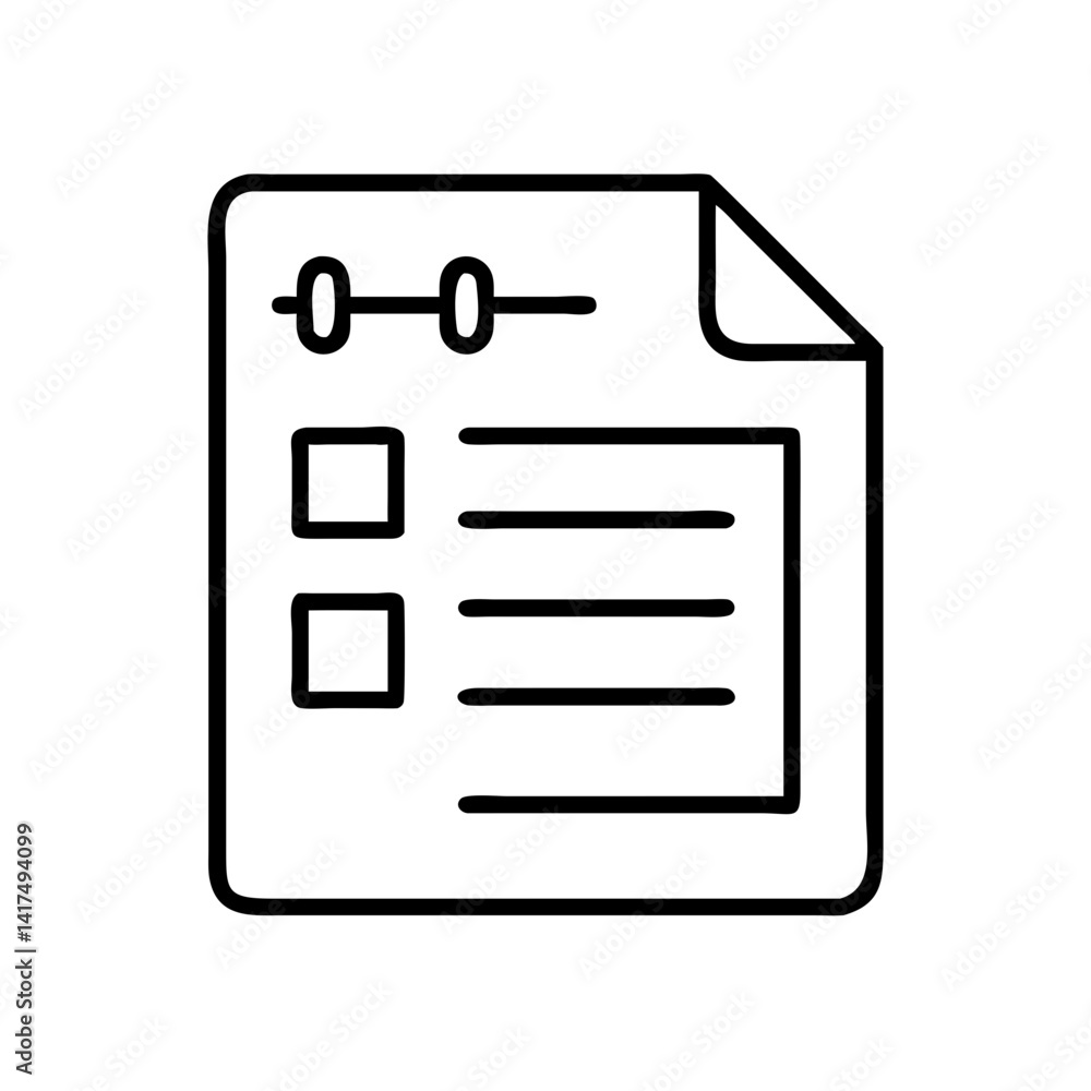 Poster checklist document icon vector illustration for task management and project planning outline