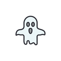 Ghost colored icons, minimalist vector illustration ,simple transparent graphic element .Isolated on white background