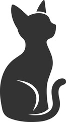 Cute cat sitting back animal vector silhouette
