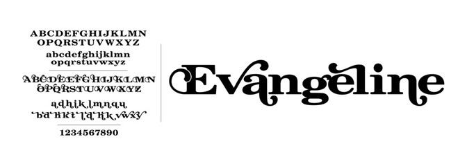 Elegant Font Uppercase Lowercase and Number. Classic Lettering Minimal Fashion Designs. Typography modern serif fonts regular decorative vintage concept. vector illustration, font vector