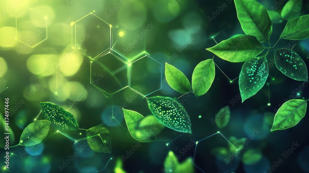 Poster digital botany merging nature with technological innovation in botanical studies