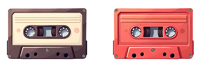 Fototapeta premium Retro Music Vibes Home Studio Illustration Creative Space Close-Up Nostalgia, cut out, isolated, transparent background