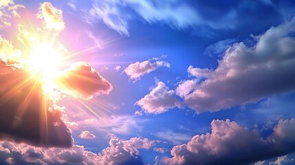 Radiant Sun Piercing Cloudscape