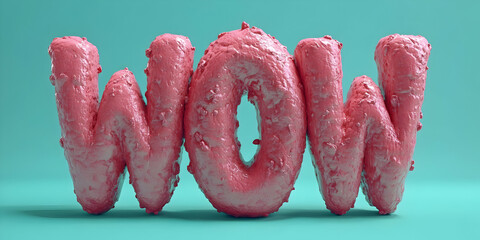 3D Pink Wow Text Render