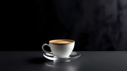 Fototapeta premium cup of coffee on black background