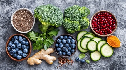 Healthy food assortment