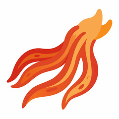 Dried squid, foodstuff vector on white background.