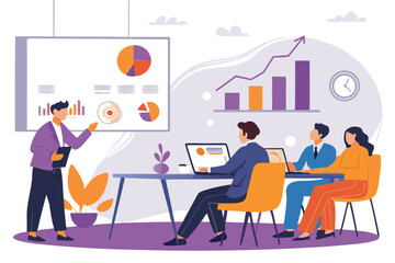 Team Meeting Analyzing Performance Data illustration