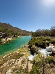 Wadi Darbat waterfalls in the Dhofar region, Salalah, Southern Oman