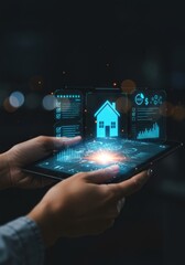 Smart Home Technology Interface on Tablet