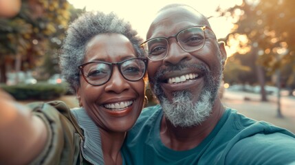 A Joyful Senior Couple's Selfie