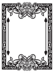 Retro Frame Border Outline in Engraving Style