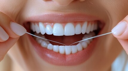 Flossing between teeth promotes dental health and prevents plaque buildup, ensuring brighter smiles and healthier gums
