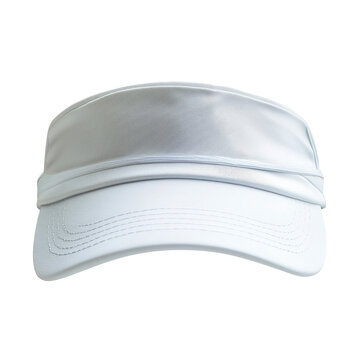 White visor on black isolated on PNG transparent background, cut out
