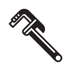 pipe wrench icon isolated on white background