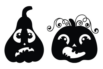 Halloween Fun with Happy Pumpkin Silhouettes