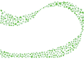 ハート柄の背景 緑系の3色 ハート