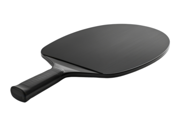 Sleek, black ping pong isolated on PNG transparent background, cut out
