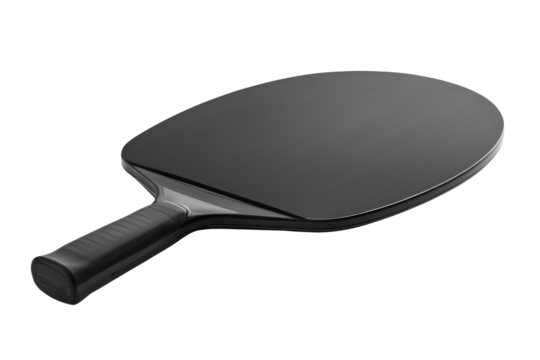 Sleek, black ping pong isolated on PNG transparent background, cut out