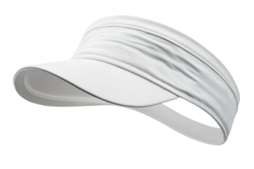 Simple white visor isolated on PNG transparent background, cut out
