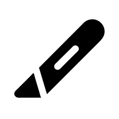 A sharp red pencil icon vector illustration is a business and school office equipment symbol