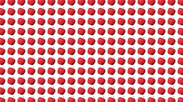 Seamless pattern of red apples on white background