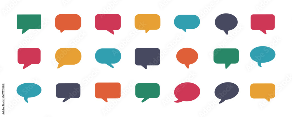 Fototapete set of colorful blank empty speech bubbles for text, chatting, message box. vector illustration ball
