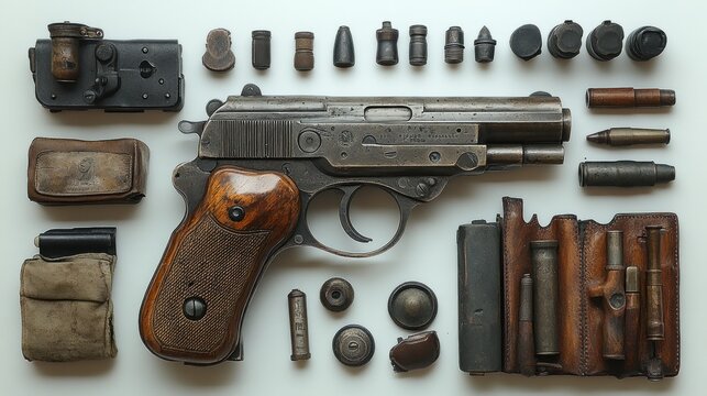 WWII German Walther PPK pistol and Ammunition Collection