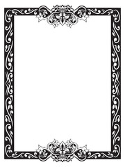 Engraved Style Frame Outline with Classic Swirls