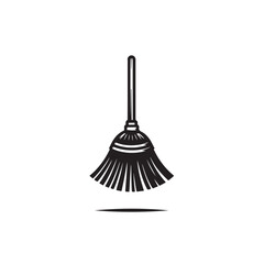 Broom icon Flat Vector silhouette