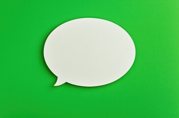 Blank Speech Bubble on Vibrant Green Background for Creative Use