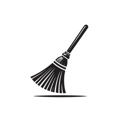 Broom icon Flat Vector silhouette