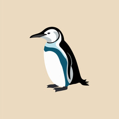 Obraz premium Modern penguin trail logo template with clean silhouette and minimal shapes