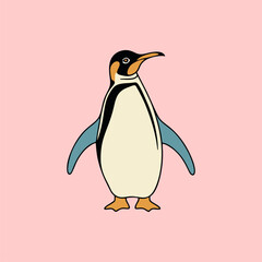Abstract penguin footprint vector with modern shape and minimal details