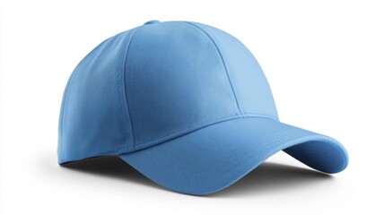 Fototapeta premium Blue cap mockup isolated on white background. Generative AI
