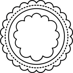 Scalloped Heart Frame Vector | Romantic Border, Cute Label & Love-Themed Icon