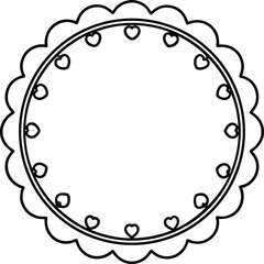 Scalloped Heart Frame Vector | Romantic Border, Cute Label & Love-Themed Icon